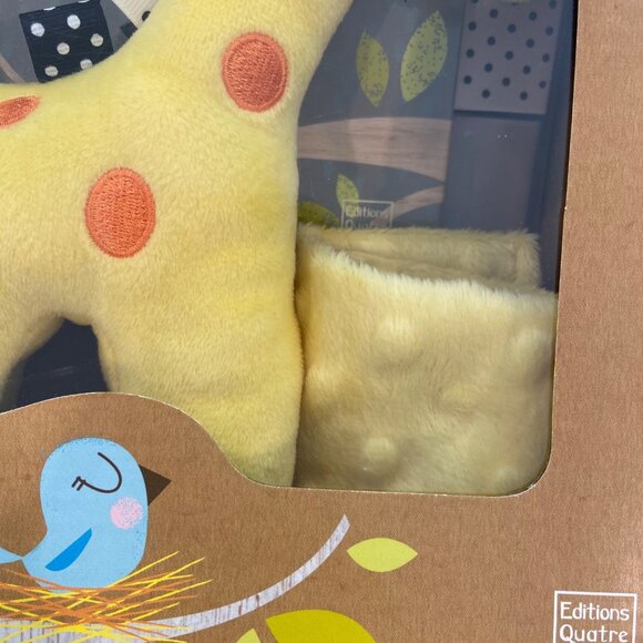 French Baby Storybook Gift Set With Plush Giraffe Rattle & Blanket By Editions Q - Picture 10 of 14